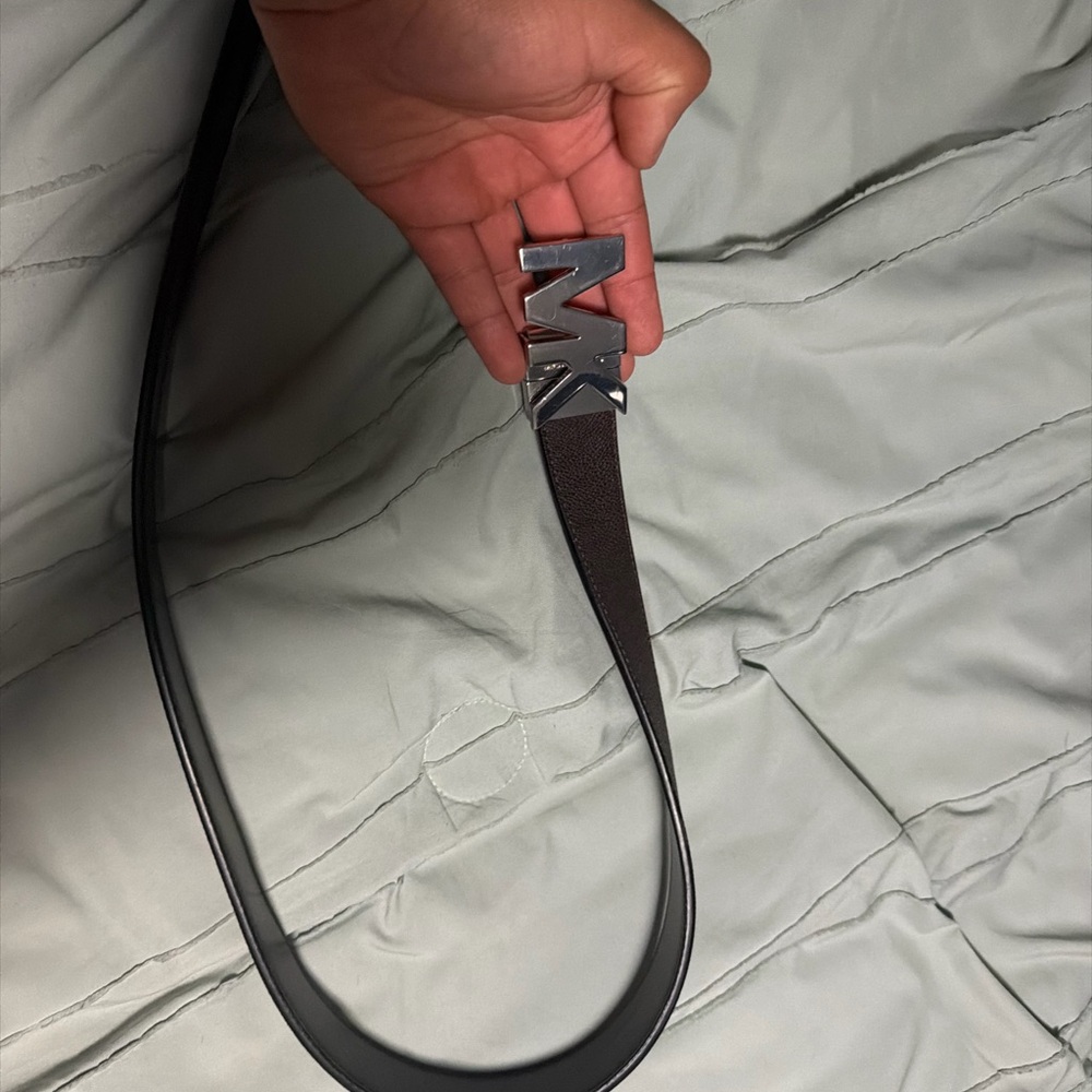 Michael Kors Black Belt with Silver Buckle